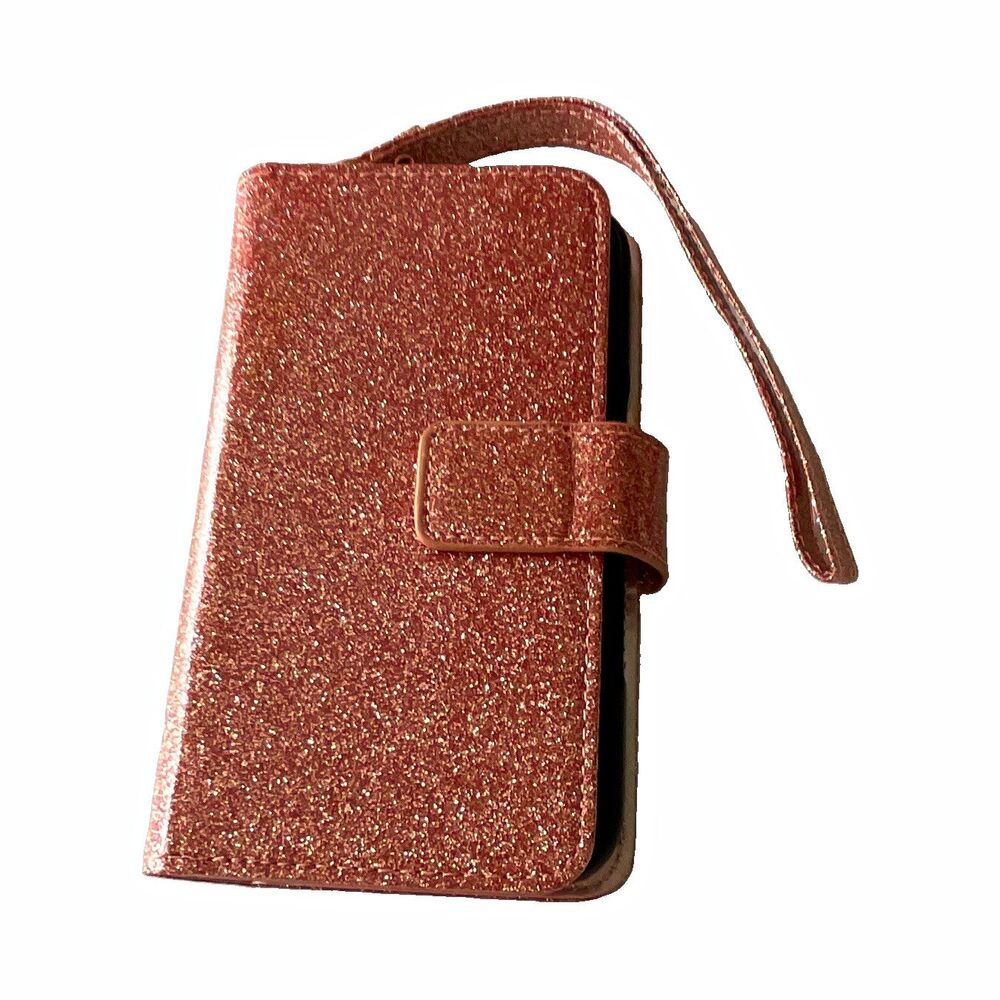 Rose Gold Glitter Wallet Case for Samsung Galaxy A13 5G / A14 5G Folio Cover